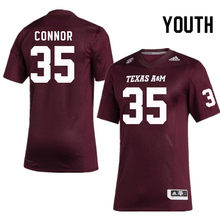 Youth #35 Jonah Connor Texas A&M Aggies College Football Jerseys Stitched Sale-Maroon